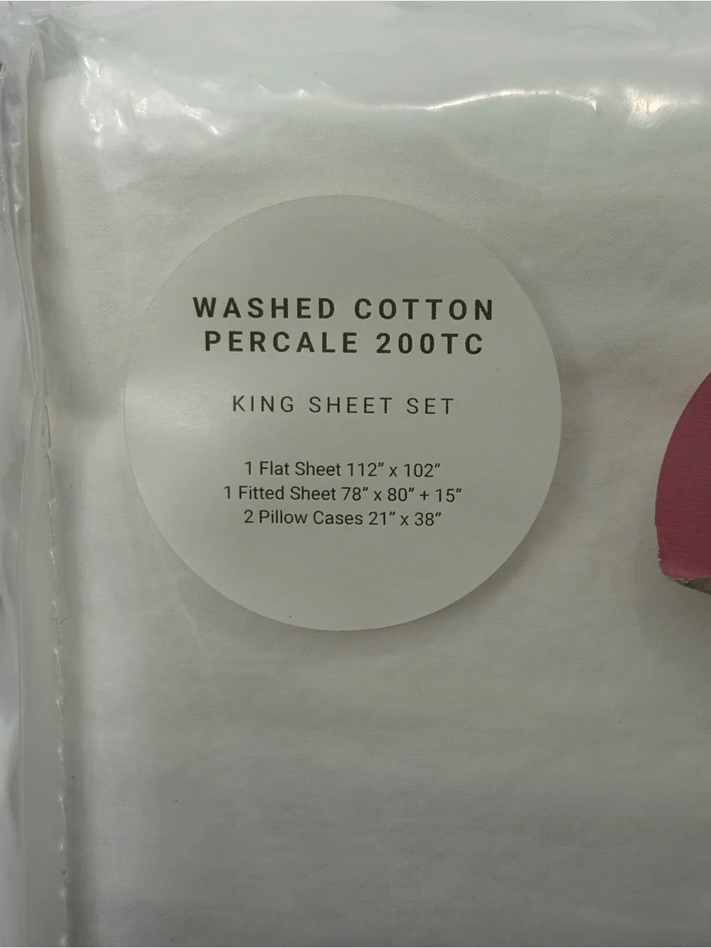 INUP HOME Washed Cotton Percale Sheet Set in White